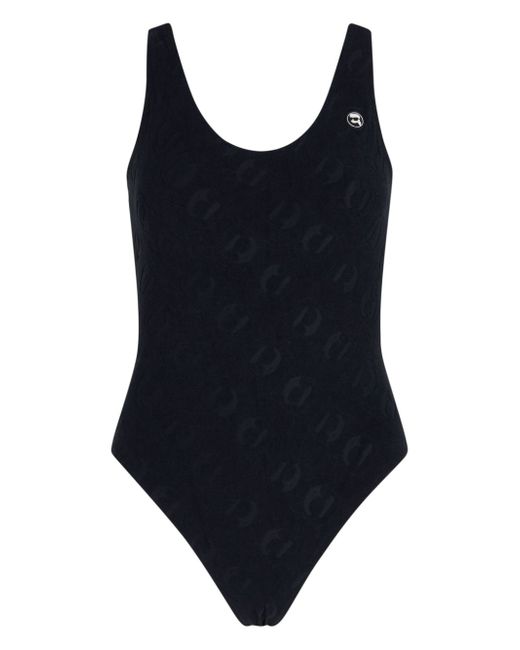 Karl Lagerfeld Ikonik 2.0 logo-appliqué swimsuit