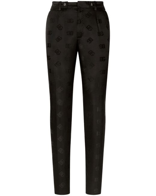 Dolce & Gabbana monogram-jacquard tapered-leg trousers