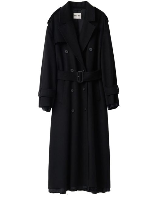 Miu Miu double-breasted velour trench coat