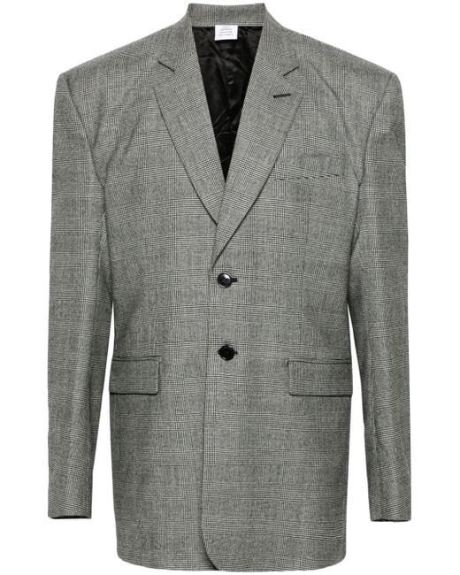 Vetements Prince of Wales single-breasted blazer