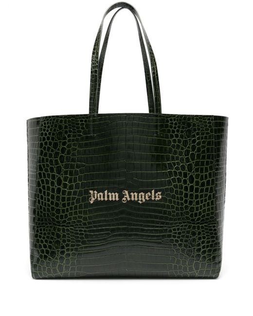 Palm Angels logo-appliqué leather tote bag