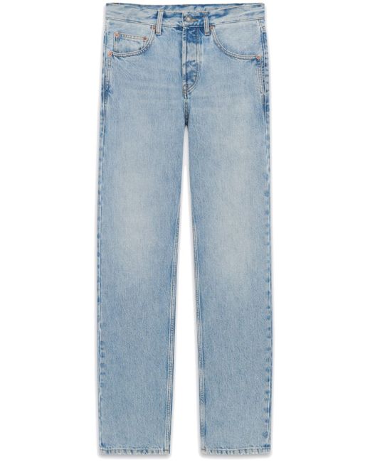 Saint Laurent washed-effect straight-leg jeans