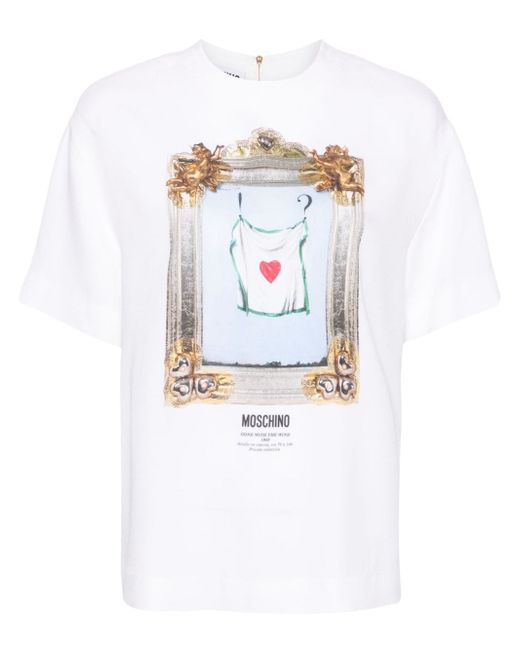 Moschino painting-print crepe blouse