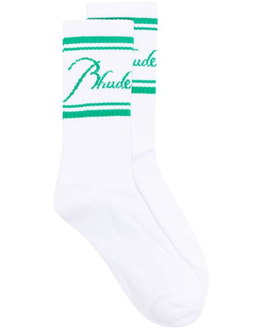 Rhude intarsia-logo knitted socks