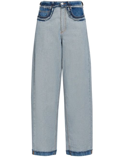 Marni panelled mid-rise wide-leg jeans