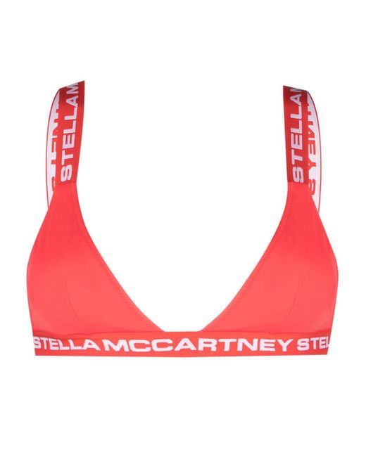 Stella McCartney logo-embellished bralette bikini top