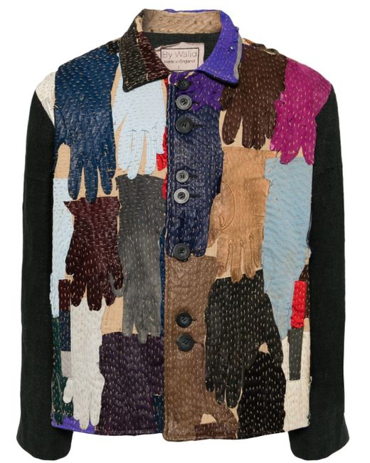 By Walid patchwork shirt jacket