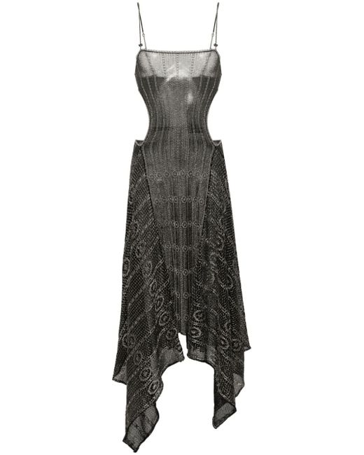 Attico metallic open-knit maxi dress