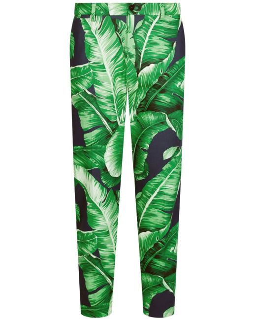 Dolce & Gabbana banana leaf-print trousers