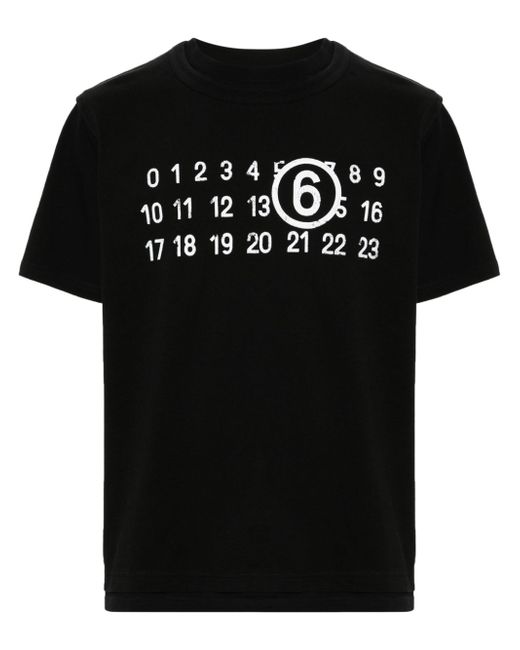 Mm6 Maison Margiela numbers-motif T-shirt