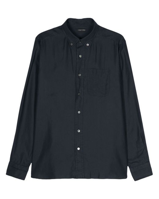 Tom Ford buttoned-collar poplin shirt