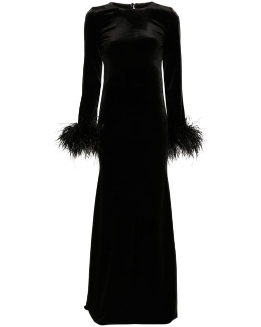 Ana Radu feather-trim velvet gown