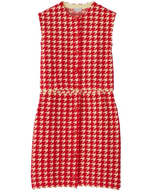 Burberry houndstooth-pattern sleeveless dress