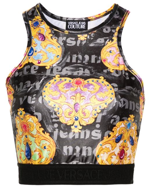 Versace Jeans Couture printed cropped top
