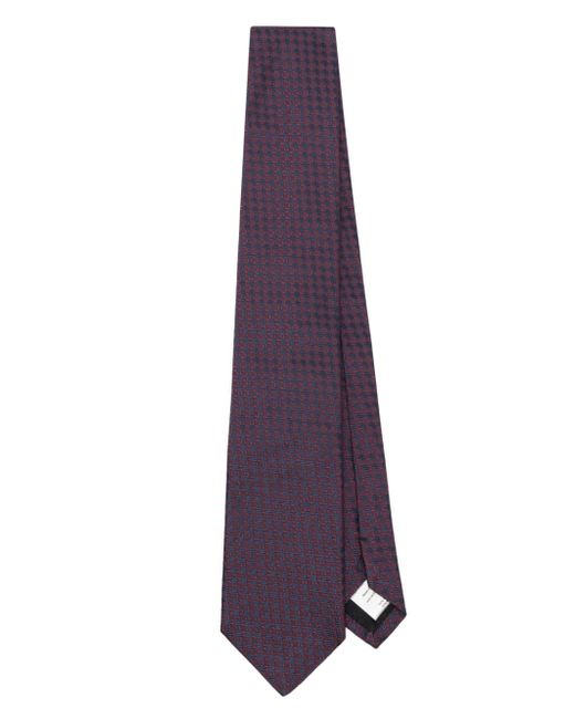 Lardini geometric patterned-jacquard tie