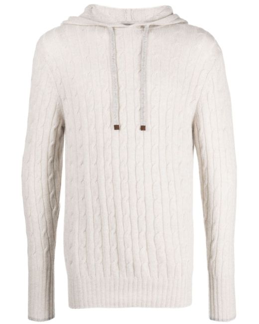 N.Peal cable-knit cashmere hoodie