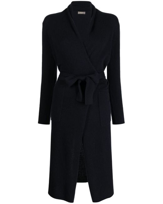 N.Peal belted-waist cashmere maxi cardigan
