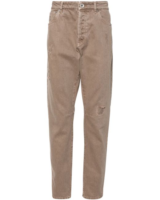 Brunello Cucinelli mid-rise ripped-detail straight-leg jeans