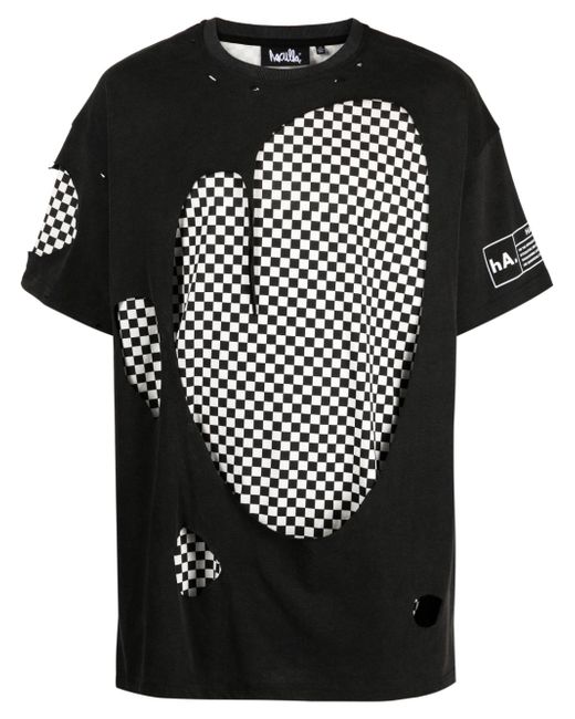Haculla layered checkerboard-print T-shirt