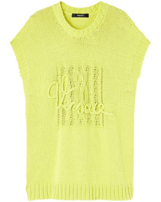 Versace intarsia-knit logo vest