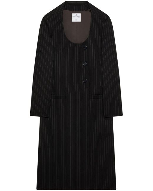 Courrèges pinstriped virgin wool single-breasted coat