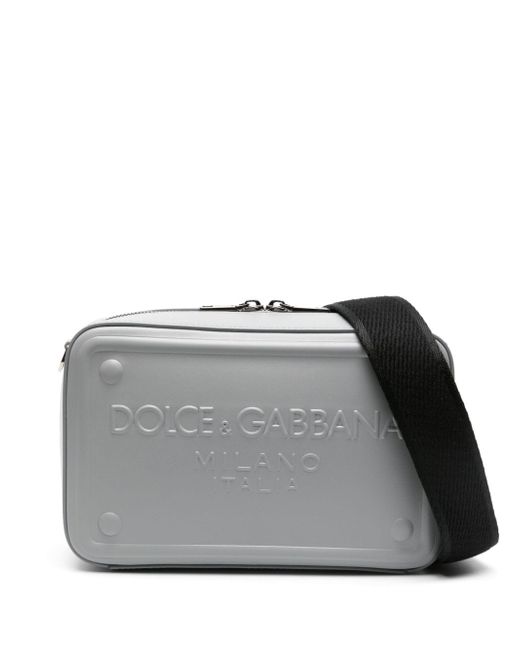 Dolce & Gabbana logo-embossed leather messenger bag