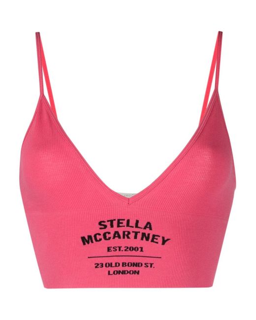 Stella McCartney logo intarsia-knit ribbed bra