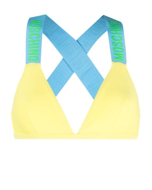 Moschino logo-tape bikini top