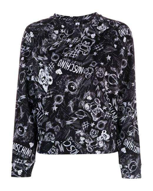 Moschino Teddy Bear-print stretch-cotton sweatshirt