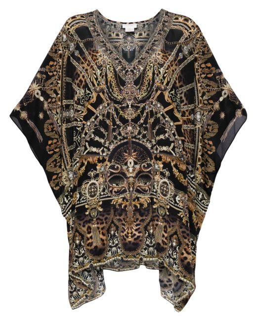 Camilla graphic-print kaftan dress
