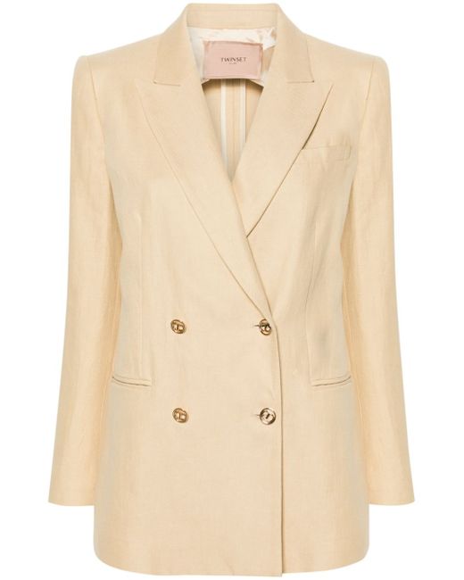 Twin-Set double-breasted twill blazer