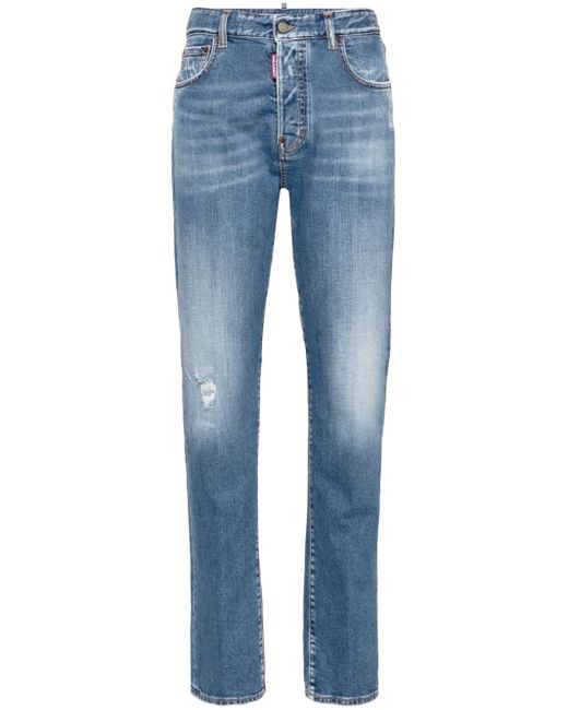 Dsquared2 642 straight-leg stonewashed jeans
