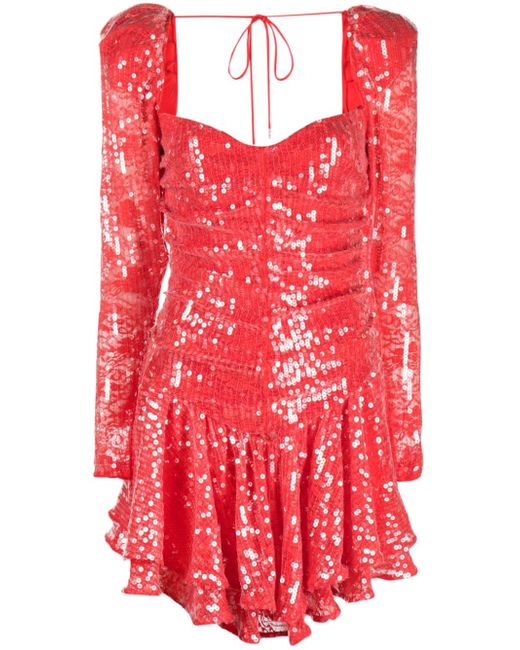 Rotate sequinned lace minidress