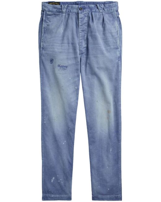 Polo Ralph Lauren paint splatter-print tapered trousers