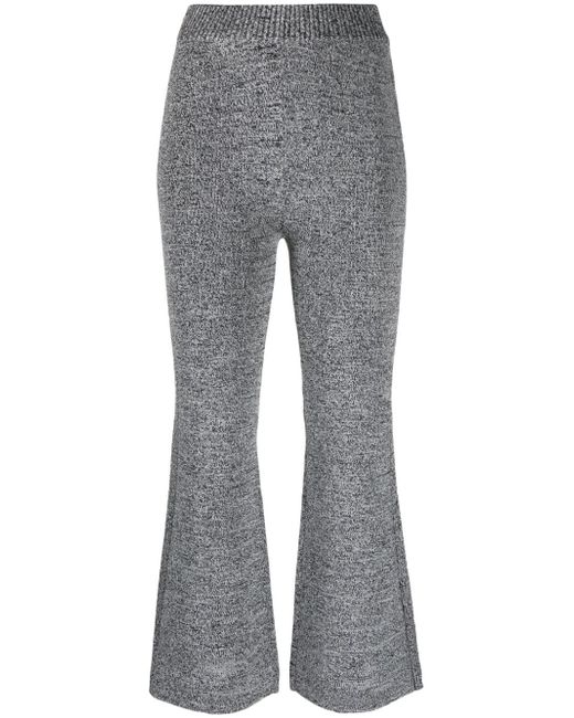 Ganni mélange cropped flared trousers