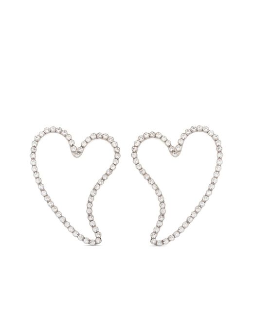 Nina Ricci heart rhinestone-embellished earrings