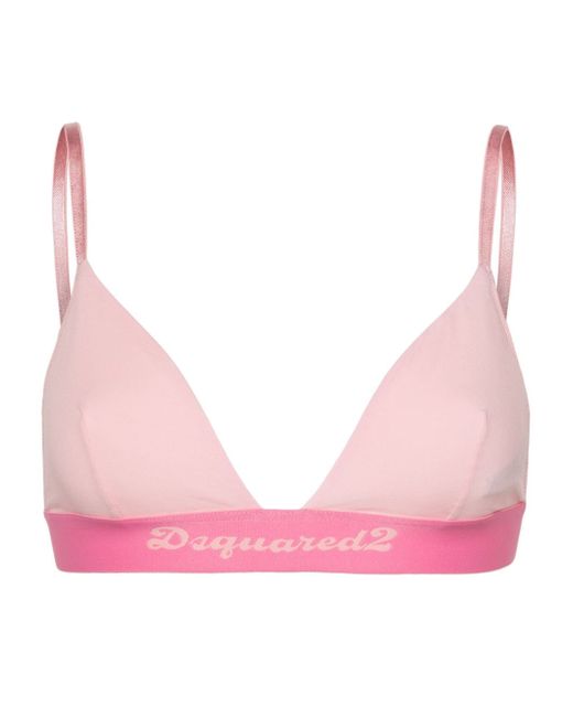 Dsquared2 logo-underband stretch-cotton bra