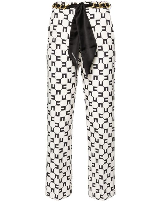 Elisabetta Franchi monogram-print bootcut trousers