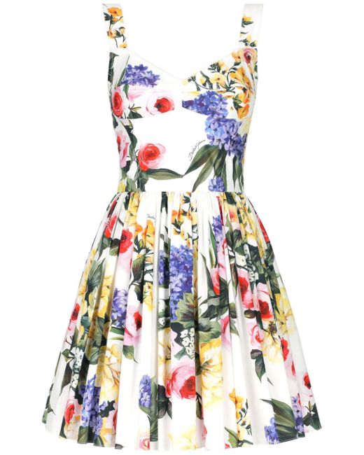 Dolce & Gabbana Garden-print bustier minidress