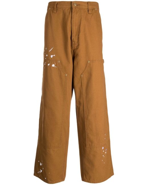 Izzue paint-splatter straight trousers