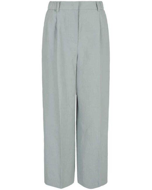 Giorgio Armani high-waisted linen cropped trousers