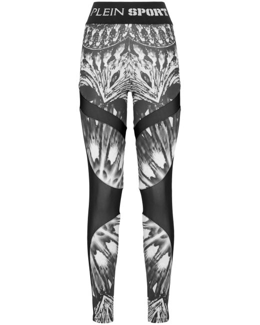 Plein Sport abstract-print skinny leggings