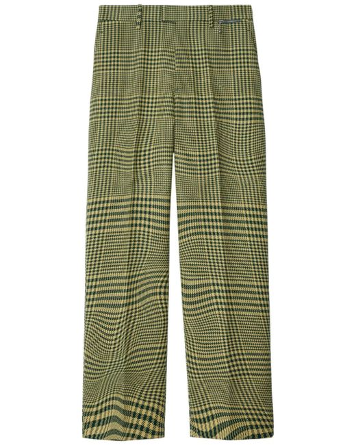 Burberry houndstooth-pattern straight-leg trousers