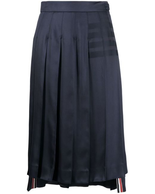 Thom Browne pleated silk midi skirt