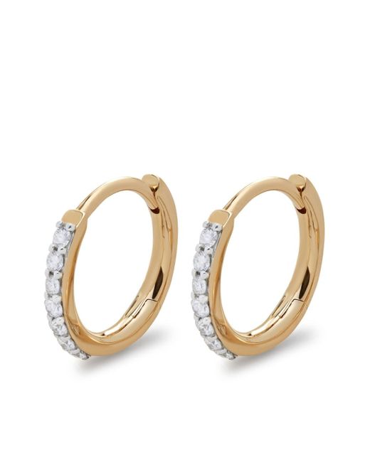 Monica Vinader 14kt Yellow Diamond Huggie Earrings