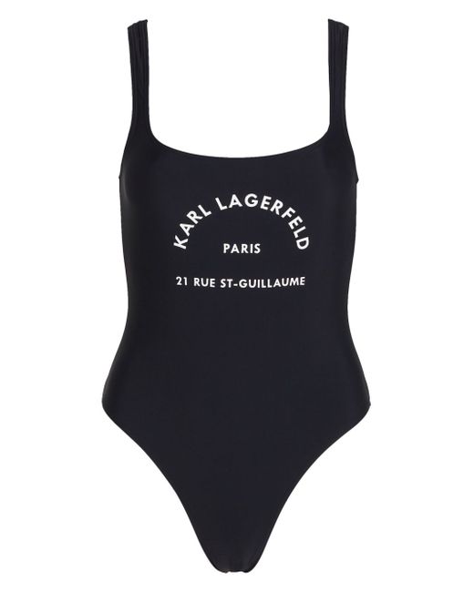 Karl Lagerfeld Rue St.Guillaume logo-print swimsuit