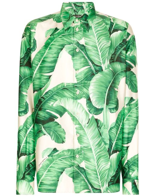 Dolce & Gabbana leaf-print shirt