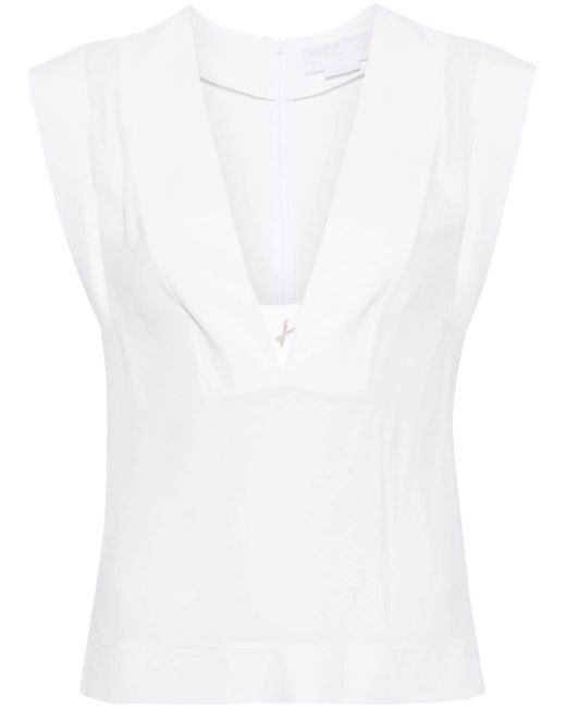 Genny logo-embellished sleeveless blouse