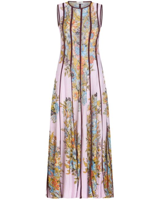 Etro floral-print knitted maxi dress