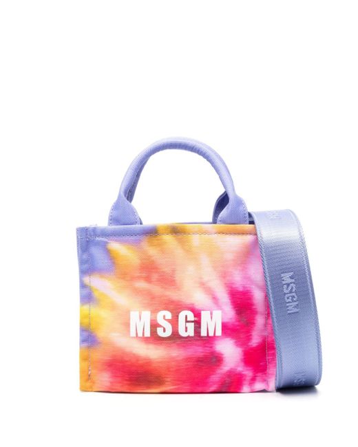 Msgm canvas tote bag